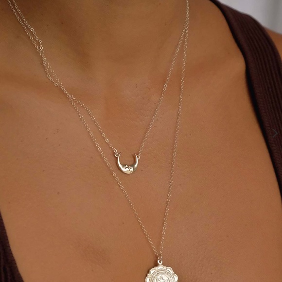 Curated visual reference: Visual Reference: S Kin Studio Jewelry Gold Moon Pendant Necklace